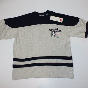Boys Will Be Boys Athletic Soccer Rules Short Sleeve Tee Top Shirt size L NWT